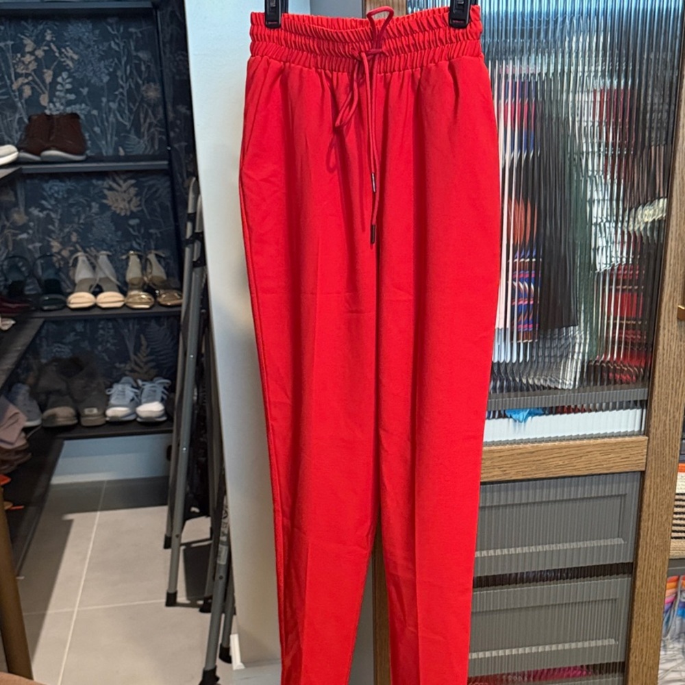 Shoe Dazzle Bold Red Track Pants